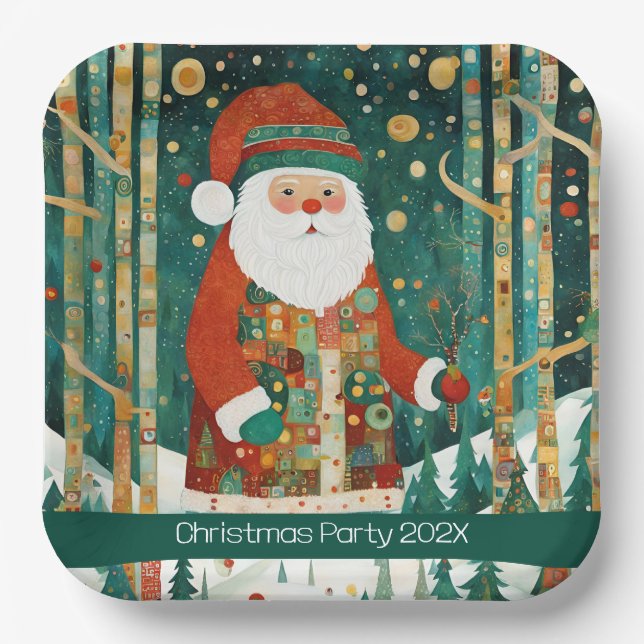 Plato De Papel Navidad de Santa Merry (Anverso)