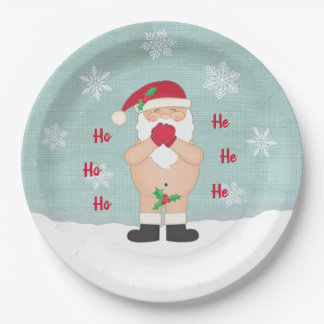 Plato De Papel Navidad divertido Santa travieso de encargo lindo