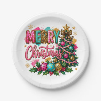 Plato De Papel Navidad elegante y alegre