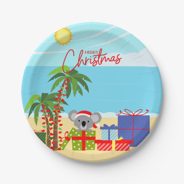 Plato De Papel Navidad en Australia (Anverso)