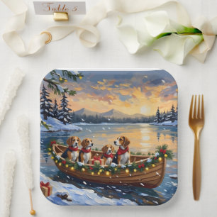 Plato De Papel Navidad en Barco de Beagle Fiesta