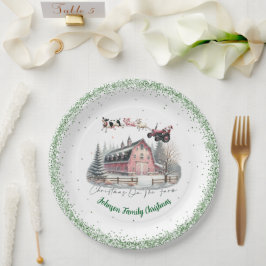 Plato De Papel Navidad en la Granja