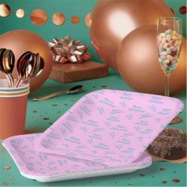 Plato De Papel Navidad Feliz moderna diseñada