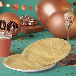 Plato De Papel Navidad Glitz Dorado