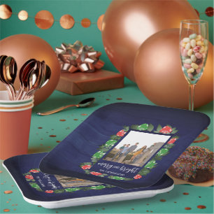 Plato De Papel Navidad Hongos Caprichosos Bosque Rústico