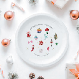 Plato De Papel Navidad Kitsch | Fiesta Retro de Vacaciones