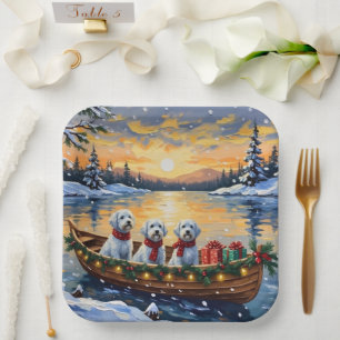 Plato De Papel Navidad Maltesa en Barco de Fiesta