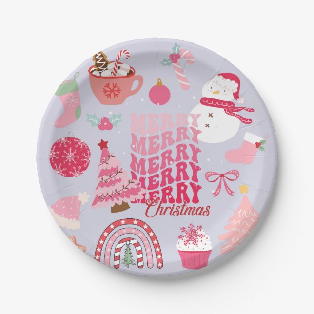 Plato De Papel Navidad moderna (Anverso)