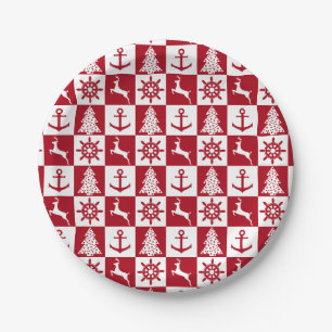 Plato De Papel Navidad náutico