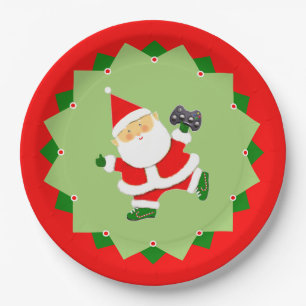 Plato De Papel Navidad para Jugadores de Video