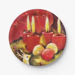 Plato De Papel Navidad - placas de papel