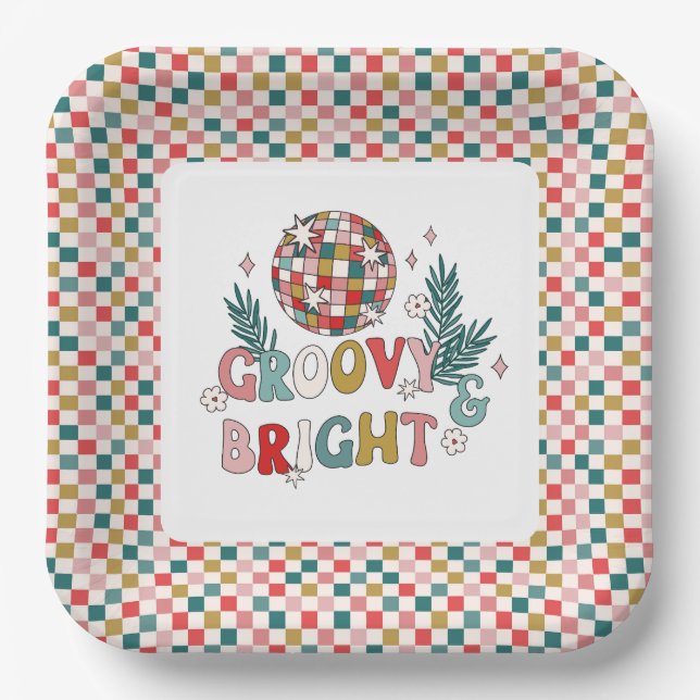 Plato De Papel Navidad Retro (Anverso)