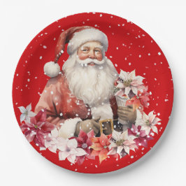 Plato De Papel Navidad Santa Claus Fiesta