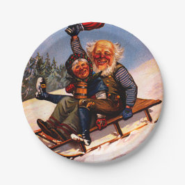 Plato De Papel Navidad Sleigh Ride con Beer Wilhelm Larsen