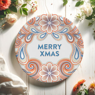 Plato De Papel Navidad Vintage