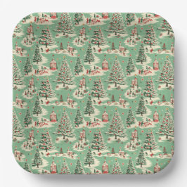 Plato De Papel Navidad vintage en el parque