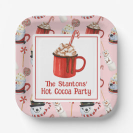 Plato De Papel Navidades acuáticos Fiesta de chocolate caliente