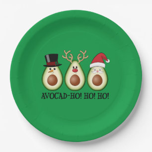 Plato De Papel Navidades Aguacate Frosty, Rudolph y Santa