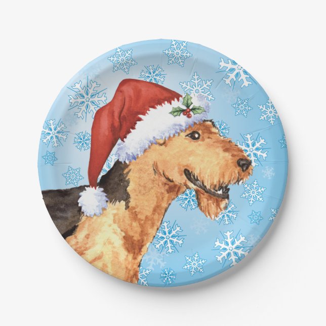 Plato De Papel Navidades Airedale (Anverso)
