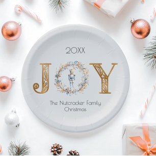 Plato De Papel Navidades Alegran Nutcracker Watercolor