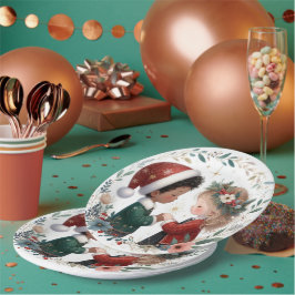 Plato De Papel Navidades amigos