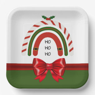 Plato De Papel Navidades Arcoiris dejan que nieve plancha papel