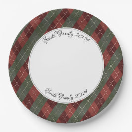 Plato De Papel Navidades Argyle Personalizado