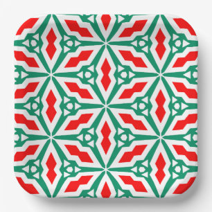 Plato De Papel Navidades audaces Placa estrella de copo de nieve