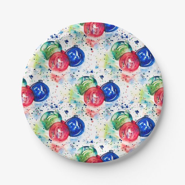 Plato De Papel Navidades Baubles Ornamentos Ornamentos Placas (Anverso)