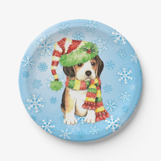 Plato De Papel Navidades Beagle