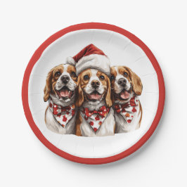Plato De Papel Navidades Beagle Dogs