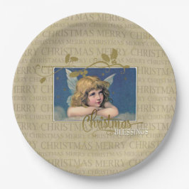 Plato De Papel Navidades Blessings Angel