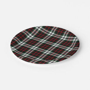 Plato De Papel Navidades Blue, Red & Green Tartán Plaid