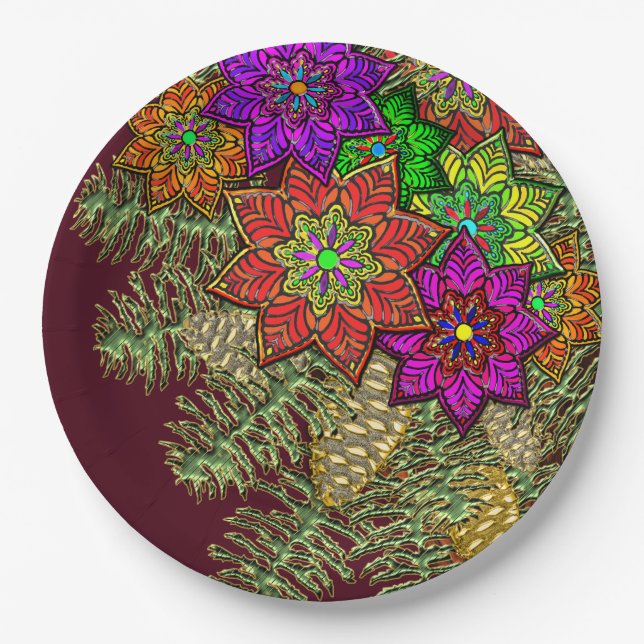 Plato De Papel Navidades Bouquet (Anverso)