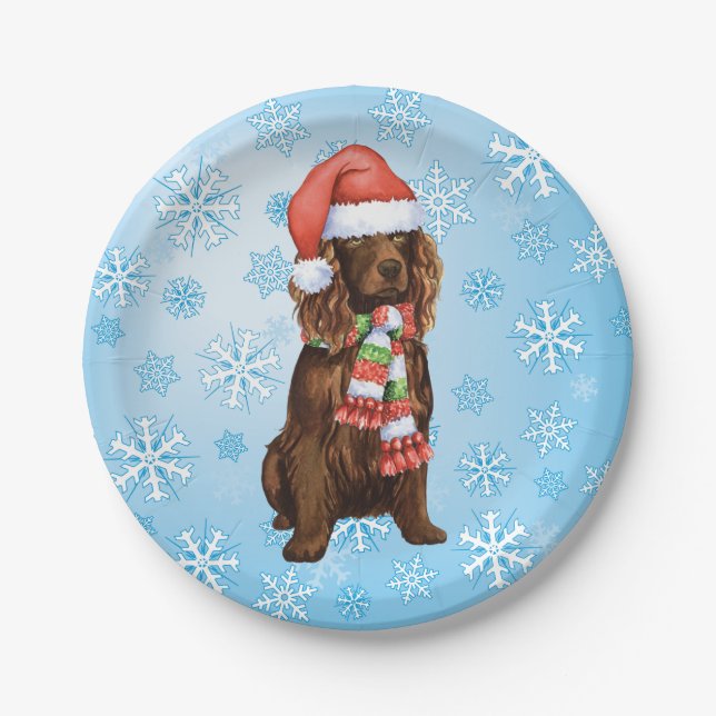 Plato De Papel Navidades Boykin Spaniel (Anverso)