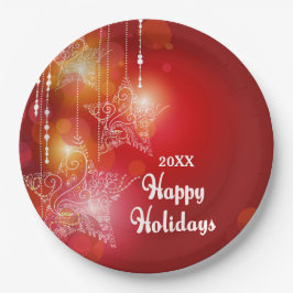 Plato De Papel Navidades brillan por las estrellas colgantes