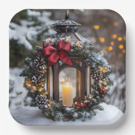 Plato De Papel Navidades Candle Lantern