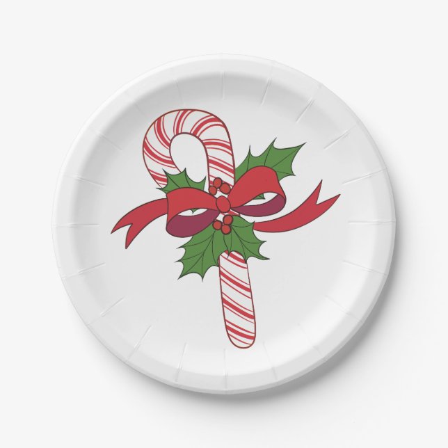 Plato De Papel Navidades Candy Cane (Anverso)