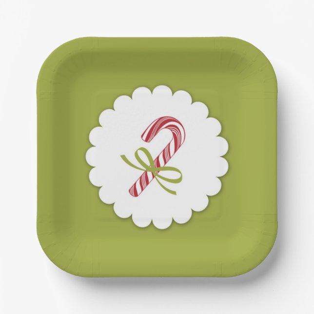 Plato De Papel Navidades Candy Cane Plate (Anverso)