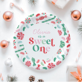Plato De Papel Navidades Candy Sweet One First Birday