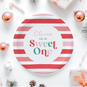 Plato De Papel Navidades Candy Sweet One First Birday