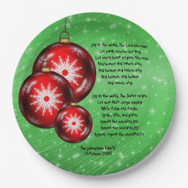 Plato De Papel Navidades Carol Lyrics Joy To World - 9"
