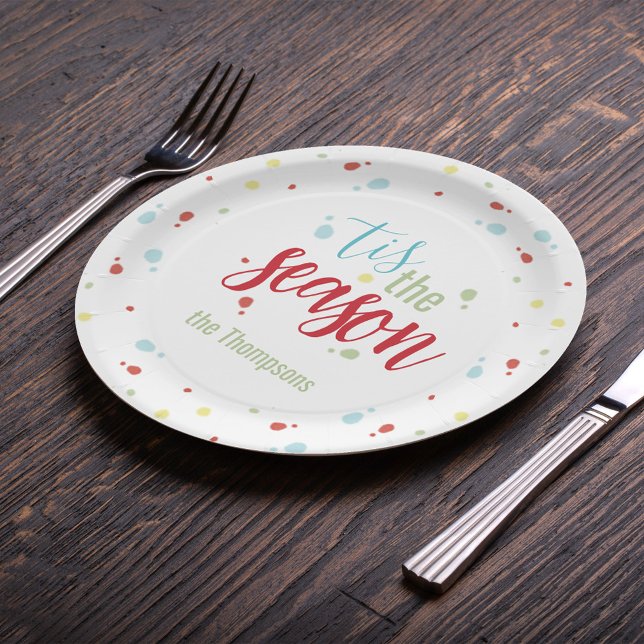 Plato De Papel Navidades celebran simple fiesta de temporada (Tis the Season to be merry and host parties, with a custom paper plate. )