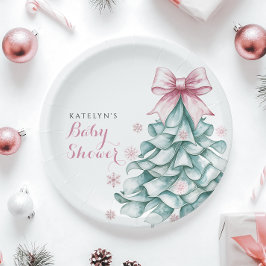 Plato De Papel Navidades Chica de invierno Baby Shower
