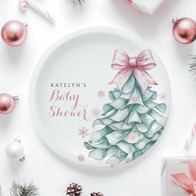 Plato De Papel Navidades Chica de invierno Baby Shower (Subido por el creador)