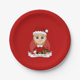 Plato De Papel Navidades chicas personalizados placas de papel