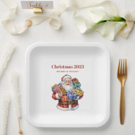 Plato De Papel Navidades Clásicos de Jolly Santa Claus