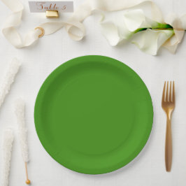 Plato De Papel Navidades Color sólido verde