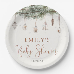 Plato De Papel Navidades cómodos Placas de papel Baby Shower