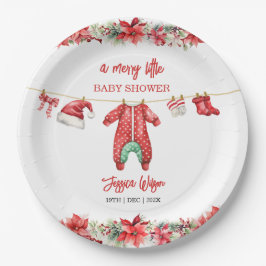 Plato De Papel Navidades con poco género Baby Shower neutral